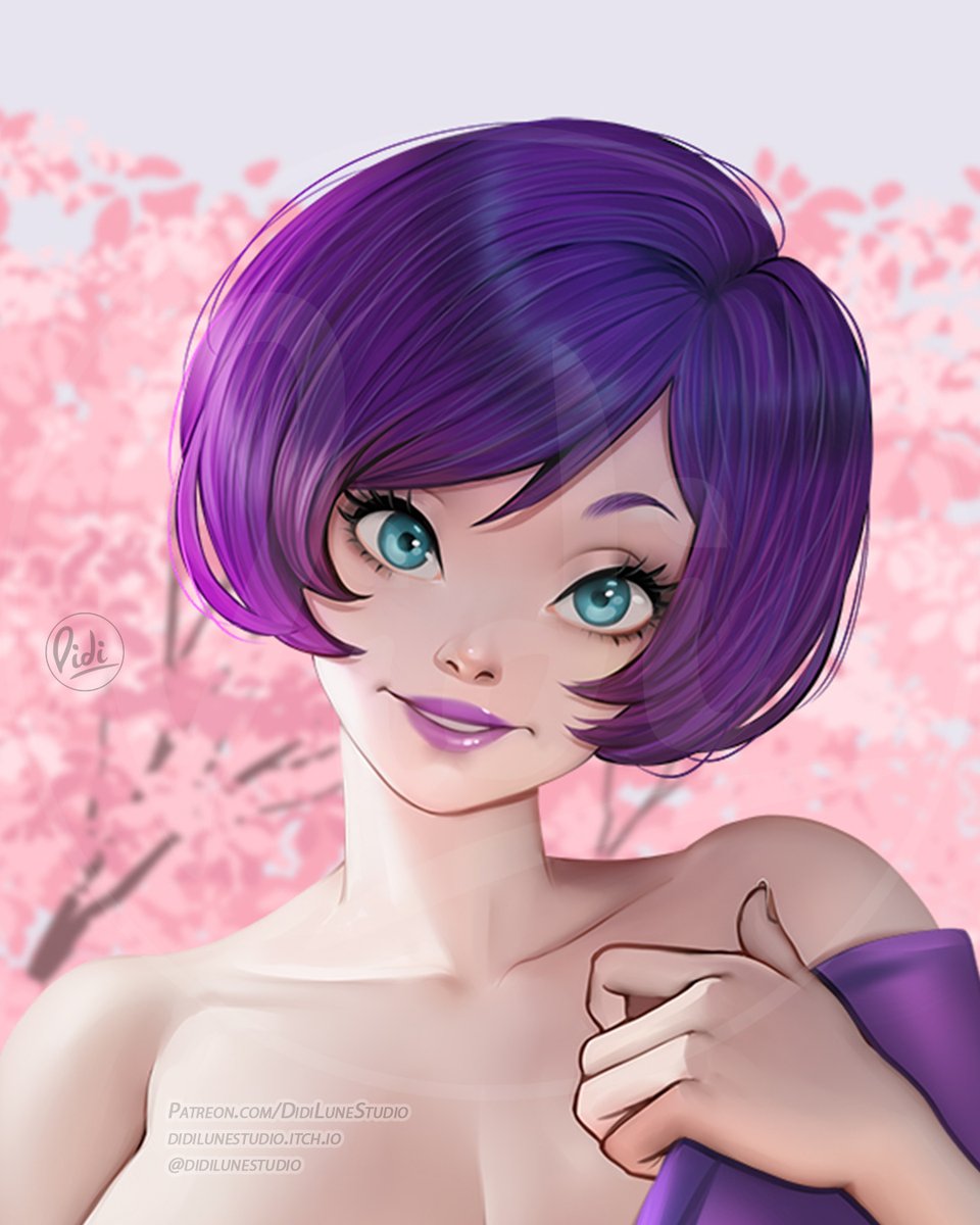 DidiLuneStudio's tweet photo. Commission finished! ✨

Amy enjoying a serene moment in her purple kimono, surrounded by cherry blossoms and hot springs. 🌸♨️

I’m in love with this peaceful vibe! What do you think? 💜

#DigitalArt #ArtCommission #Sakura #Kimono https://t.co/Ai8JbUFCAY