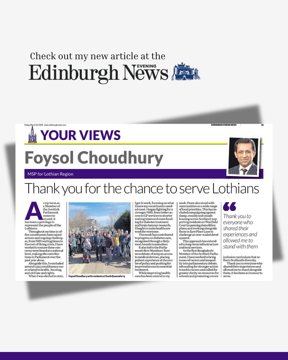 FoysolChoudhury's tweet photo. Check it out at the Edinburgh Evening News:
📰 https://t.co/EoyASpST9o https://t.co/4r6JBkBQuk