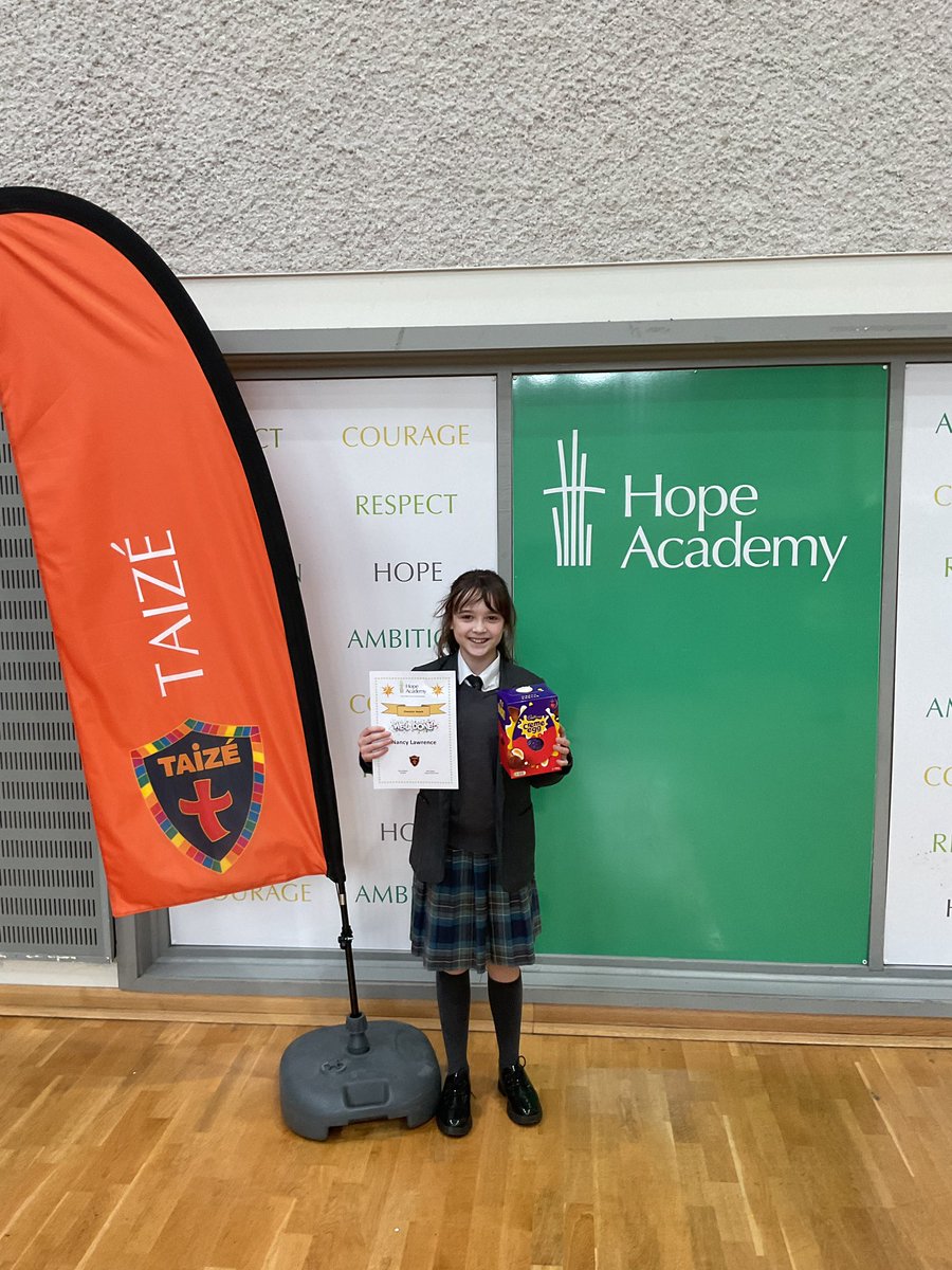 HopeTaize's tweet photo. Taizé Easter Awards Assembly 

Special awards 

Service award: Daniel K Yr11 
Character award: Nancy L

Truly deserved awards keep up the hard work. Congratulations 🥳 https://t.co/QPF6W3TVfj