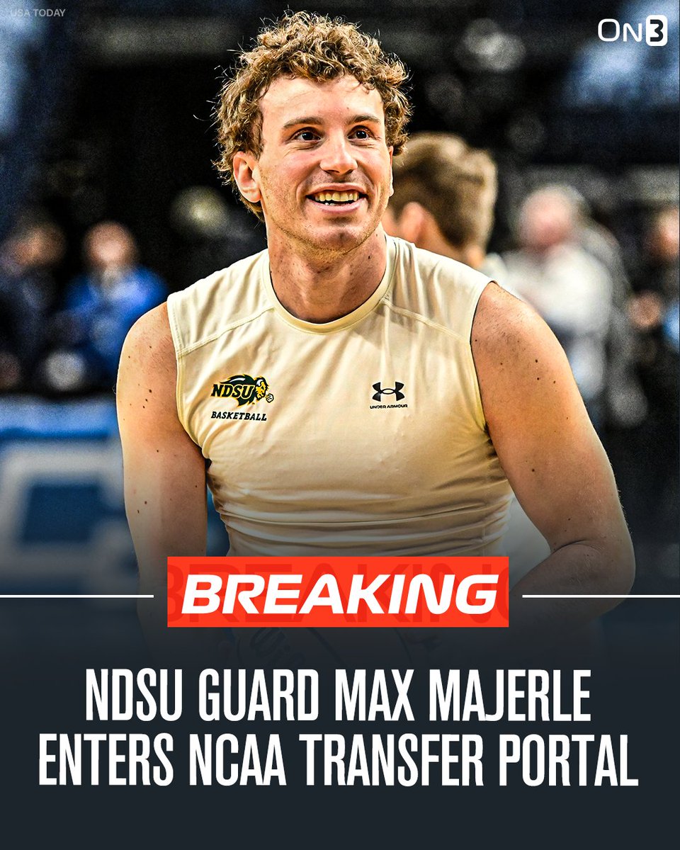TransferPortal's tweet photo. NEW: NDSU guard Max Majerle has entered the NCAA transfer portal, @JamieShaw5 reports.

He is the son of three-time NBA All-Star Dan Majerle. https://t.co/n5R4UwfYdq
