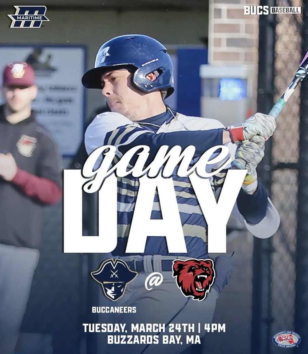 bucs_base's tweet photo. Reminder that today’s game against @bsubears is being played at Hendy Field on the campus of Massachusetts Maritime Academy .  BSU will serve as the home team.
Go Bucs!
#oneteamonefaMily⚓️ https://t.co/jk6isTNYAW