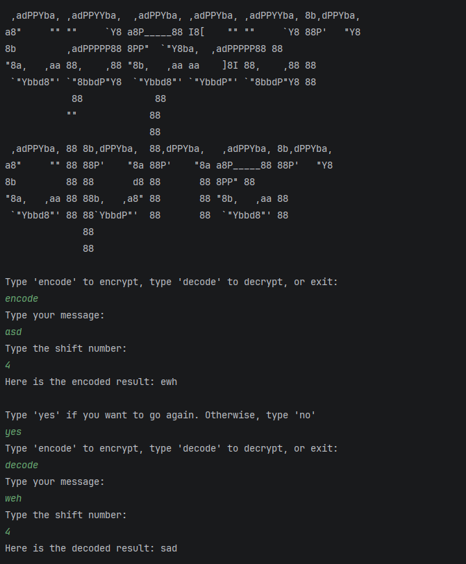 BogdanioAVT's tweet photo. 8th day of #100DaysOfCode with Python. As I said, it will be today) Caesar cipher app. You can encode and decode messages easily! https://t.co/bDWdMgcAkI https://t.co/XhUEq4qUBI