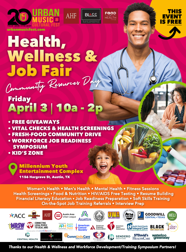 AAULYP's tweet photo. What are your plans April 2–4? 👀 Join us for the Community Excellence Gala 🥂, Health &amp; Job Fair 💼, and Urban Music Fest 🎶—a FULL weekend of vibes 🔥 #ATXEvents #WeekendPlans #AustinTX #UrbanCultureFest #CommunityLove #HealthAndWealth #FestivalSeason #BlackJoy #AustinVibes https://t.co/zh6e4qcOp3
