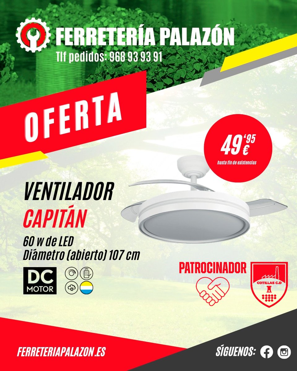 Nuestros patrocinadores juegan con nosotros. 💙❤️
Compartimos la oferta de @ferreteriapalazon siempre apoyando a nuestro club.

Si estás pensando en preparar tu casa para el calor, aquí tienes la mejor opción.  

Apoyar a nuestros patrocinadores es apoyar a nuestro club.