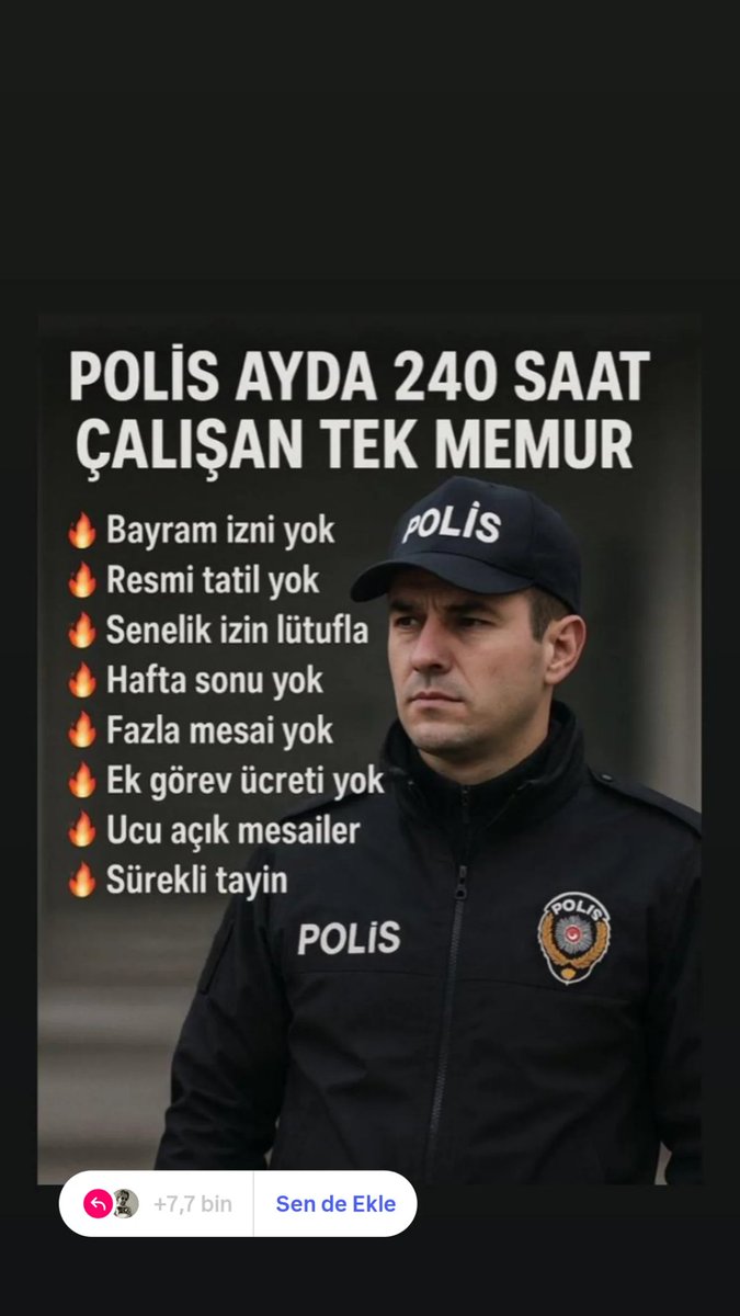 ramo_can44522's tweet photo. Polis ayda 240 saat çalışan tek memur.
#PolisinMeslekKanunu https://t.co/hvckxEuKa8
