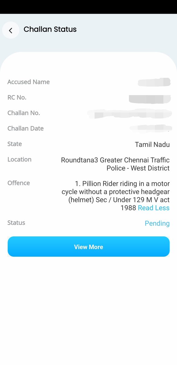 Bsmn99's tweet photo. @ChennaiTraffic Hi,
I got a challan for not wearing helmet, but it's a car. How come it's possible? 
Need your help to remove this challan as it's a false case. I can DM details. https://t.co/qeamA3CNGy