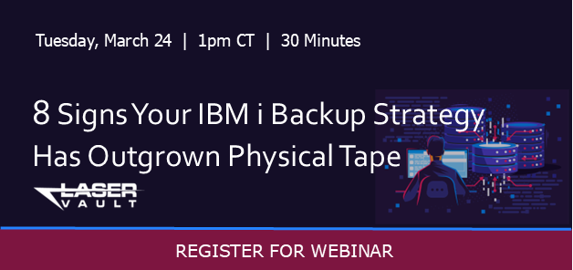 LVBackup's tweet photo. #IBMi STARTING SOON! Last chance to register: https://t.co/LskRmKyJOT 
#backup #reliability #automation #VTL https://t.co/R9em7s7JGN