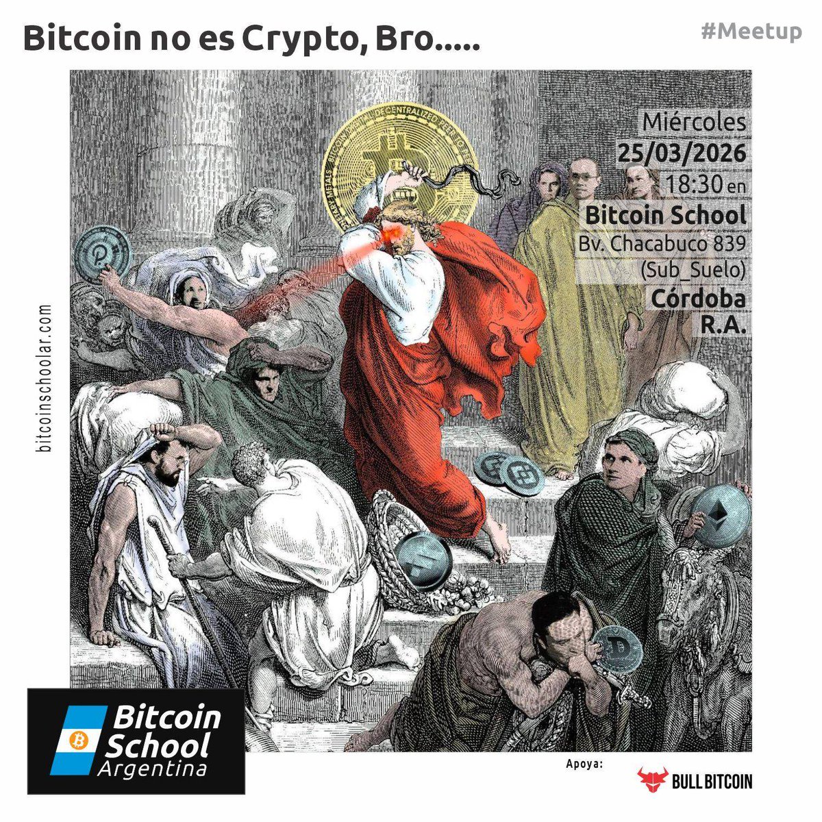 Decínos la diferencia entre "crypto" y Bitcoin. 

No? No sabes? Bueno, venite al meetup de mañana para q evites el tsunami de estafas cripto!