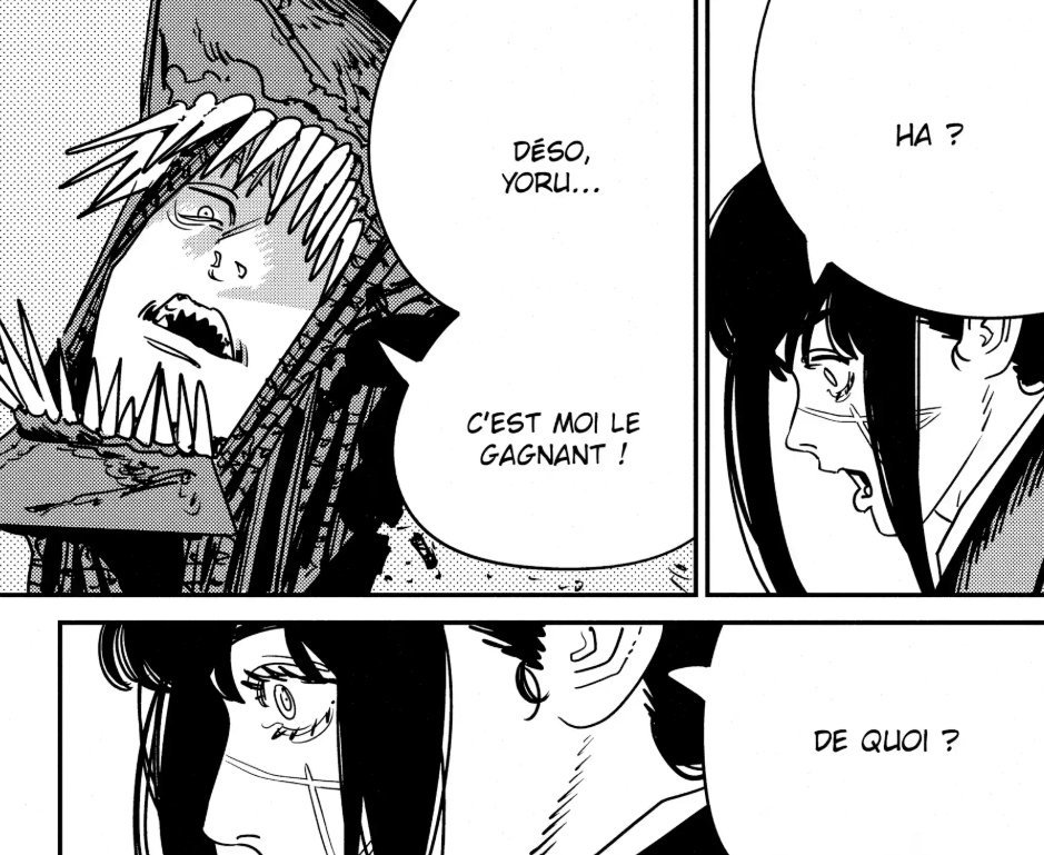 Izutooo's tweet photo. #IZOCSMP2 #csmspoilers 

MDRRRRRR QUEL CON DENJI SJDLKFJSKL

(c'est la 1ère fois qu'on voit sa tête dans sa forme Chainsaw Man d'ailleurs je crois) https://t.co/q8uCWWFtvU