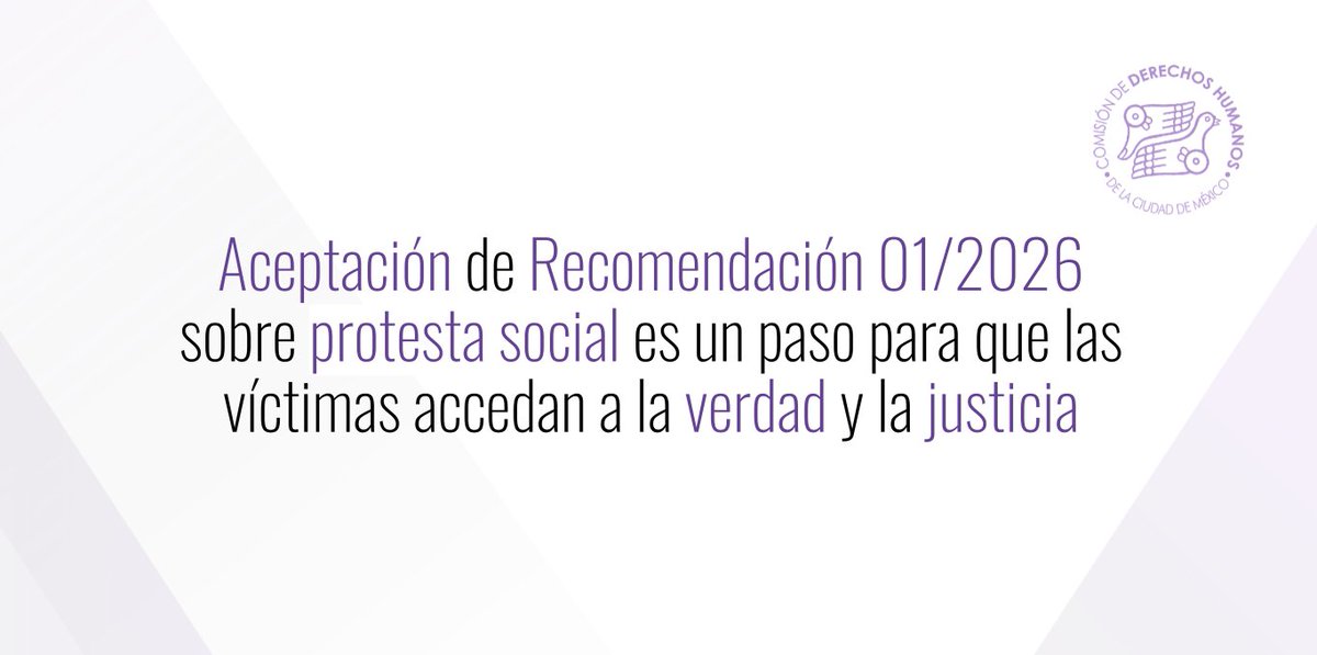 #Boletín

Respecto de las violaciones a los derechos humanos en una manifestación ocurrida en #Xochimilco, la #CDHCM dará seguimiento a la implementación de los puntos recomendatorios, acompañando a las víctimas.

cdhcm.org.mx/2026/03/acepta…