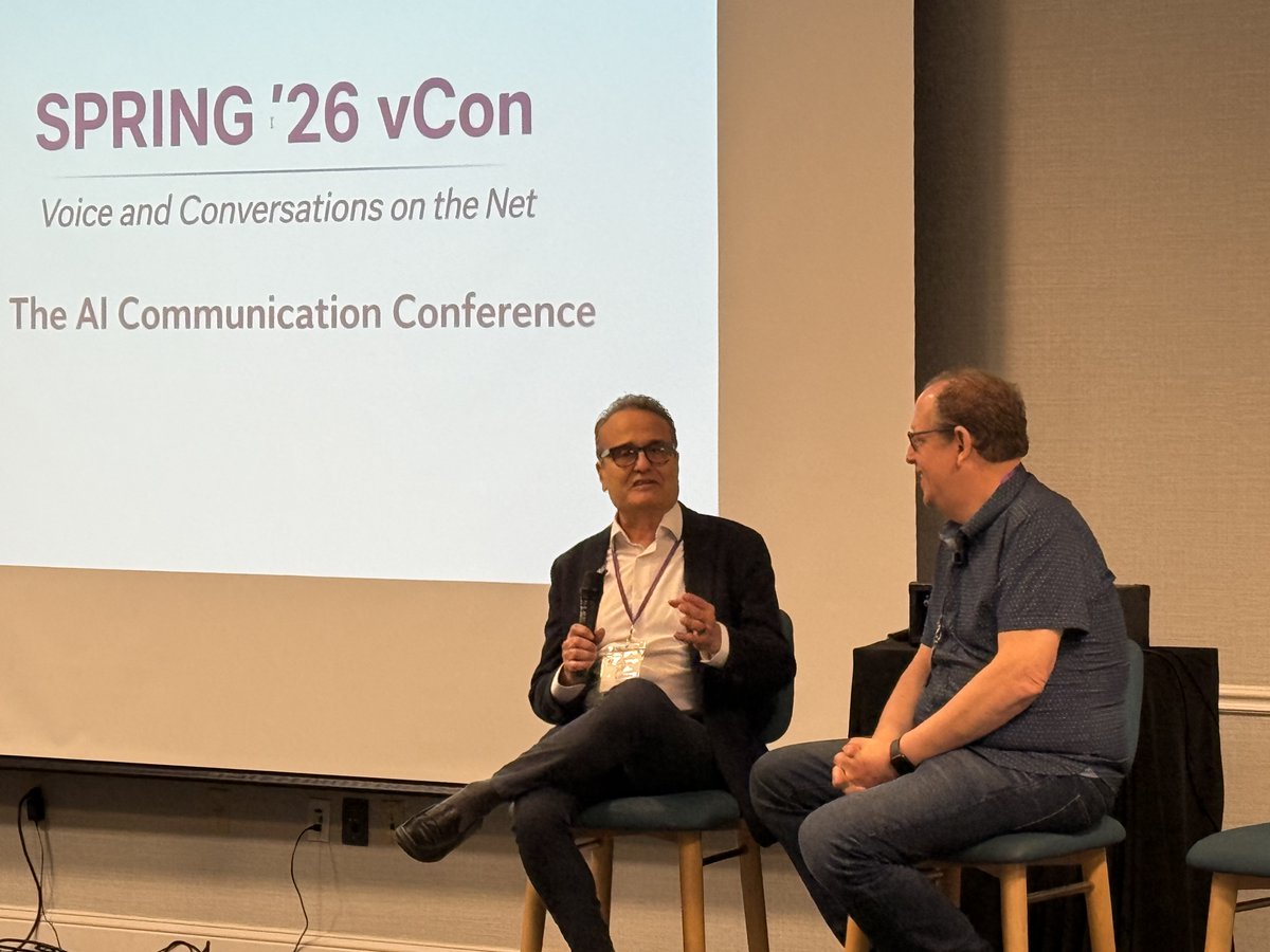 netsapiens's tweet photo. Great fireside chat at Spring '26 #vCon.
Jeff Korn joined @jeffpulver to discuss #innovation, strategy, and the future of conversational #AI and #CloudComms
#UCaaS #ConversationalAI #PoweredByNetSapiens https://t.co/rDscrtzrkA