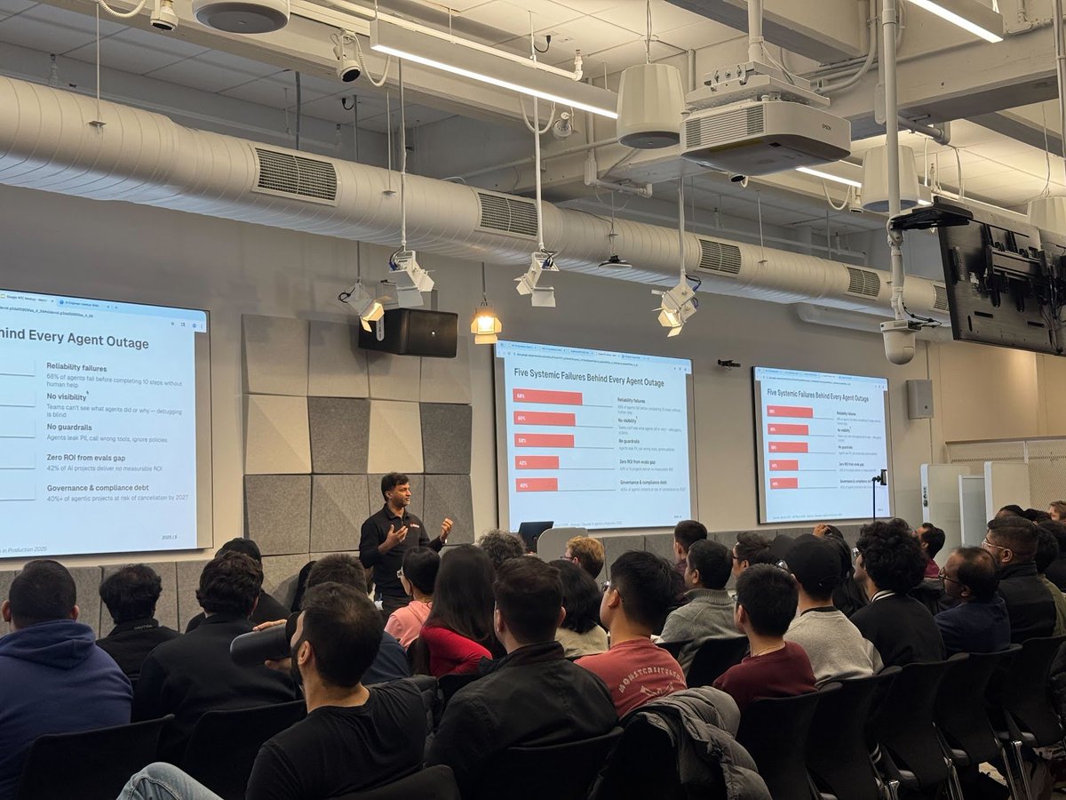 rungalileo's tweet photo. The NYC AI engineering community showed up last night for our AI engineering meetup at Google's office, featuring cutting-edge demos and production agent stories. Thank you to everyone who attended or expressed interest 💪

The energy in the room proved the demand for real conversations about what it takes to ship agents at scale. Thank you again to our speakers:

🗣️ ​Lukas Geiger - Cloud Customer Engineer @ Google  🗣️ Christopher Page - Applied AI @ Google  
🗣️ @jvmncs - FDE @modal
🗣️ @stonse - Head of Engineering @ Galileo

And a special thanks to @Google NYC for hosting us, and Kashaf Mazhar + our team members, @bigal123 and Jim LeVan, for organizing the event. Stay tuned for more community events soon 👀