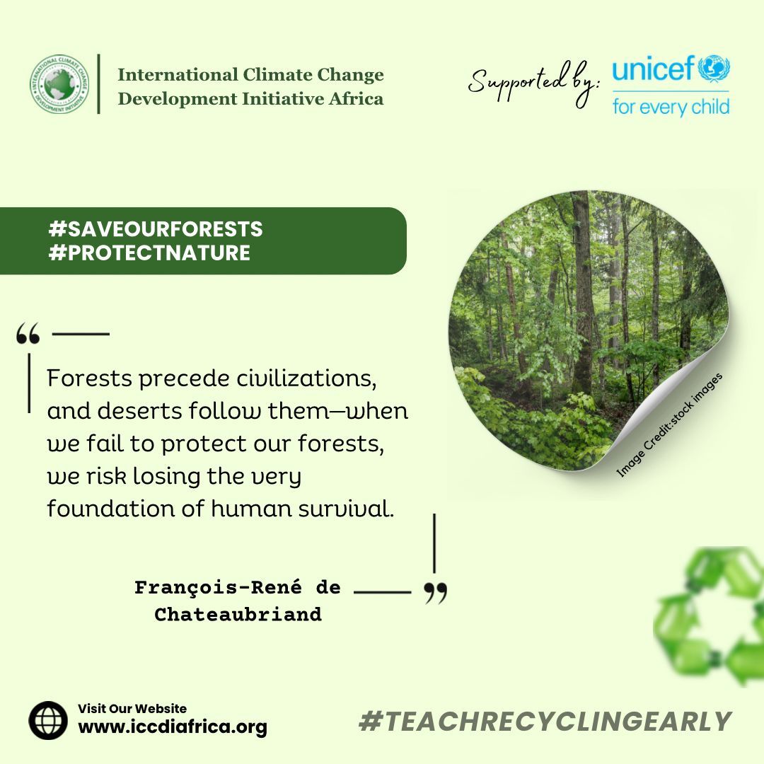 ClimateWed's tweet image. Forests precede civilizations, and deserts follow them—when we fail to protect our forests, we risk losing the very foundation of human survival.— François-René de Chateaubriand

#SaveOurForests #ProtectNature
