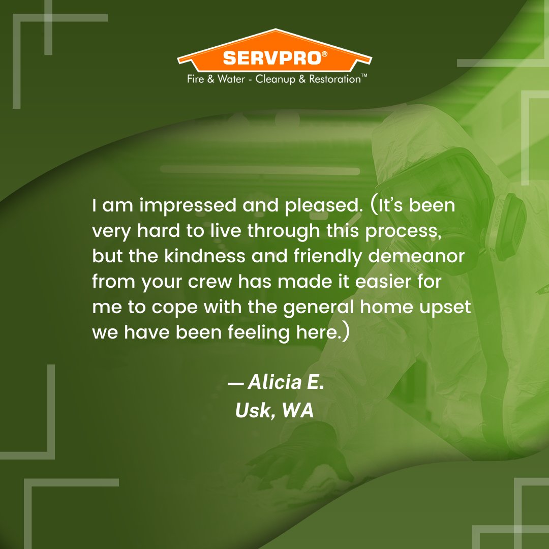 ServpronwS's tweet image. #TestimonyTuesday #SERVPRO #SERVPROSpokaneCounty