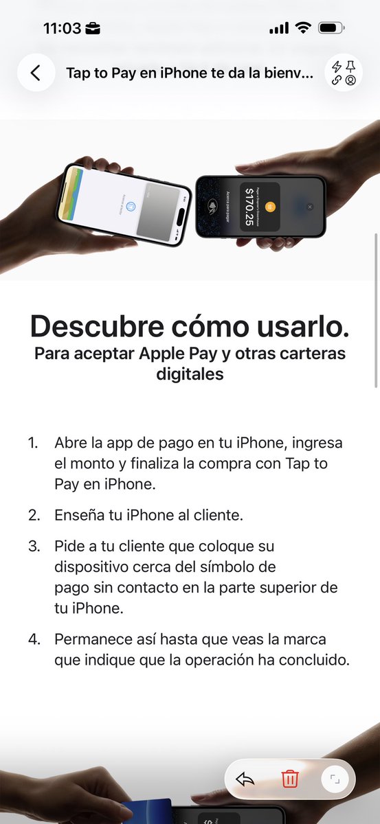 Telefonia_MX's tweet photo. 😮 Correo que te llega tras habilitar Tap to Pay con tu Apple ID para tu negocio https://t.co/wOy0t5C9iG