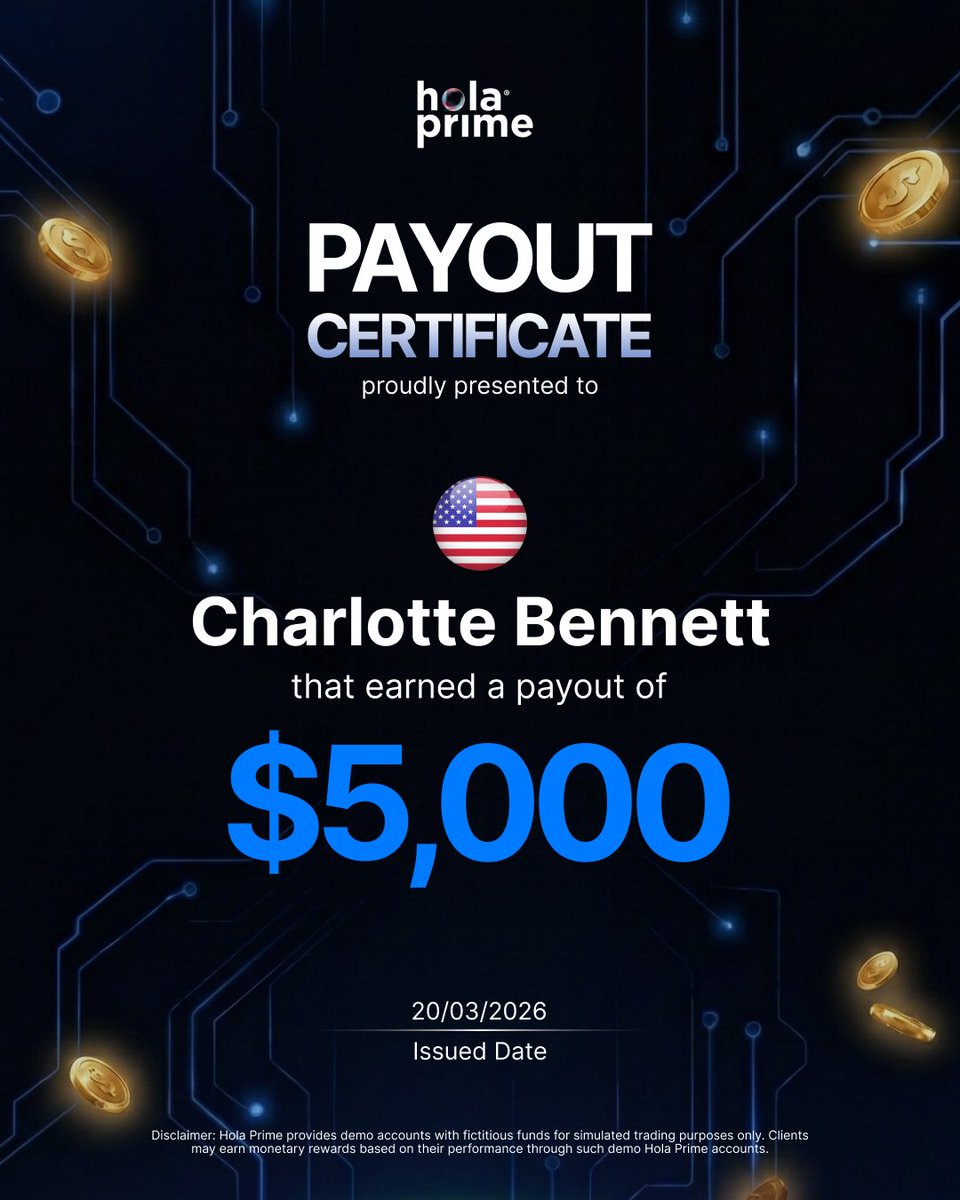 Charlotte Bennett from the United States 🇺🇸 just banked $5,000 from her funded account.