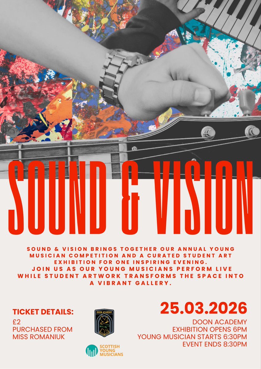 DoonAcad's tweet image. You can still get your tickets from Miss Romaniuk for £2 tomorrow or even purchase them on the door tomorrow night. Hope to see you all there #expressivearts