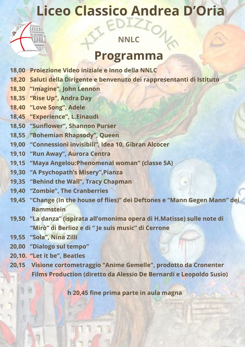 DoriaNotte's tweet photo. 🏛️Non solo musica. Nelle aule troverete: 

— I Figli della Superba 
— Le donne nella letteratura 
— La Scuola di Atene 
— sIAmo umani? 
— Humanitas: Pulchritudo Naturae
 — L'ultima eclissi dell'Humanitas 

La notte è ancora lunga. 👇

#DoriaNotte https://t.co/9J0n5MTzgO