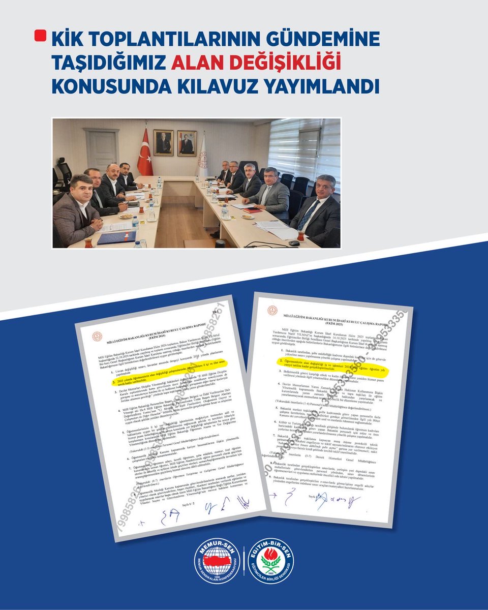 KİK TOPLANTILARININ GÜNDEMİNE TAŞIDIĞIMIZ ALAN DEĞİŞİKLİĞİ KILAVUZU YAYIMLANDI

MEB Kurum İdari Kurulu (KİK) toplantılarının sürekli olarak gündemine taşıdığımız öğretmenlerin alan değişikliği talepleri konusunda duyuru ve kılavuz yayımlandı. 

Kılavuza göre;

● Alan değişikliği