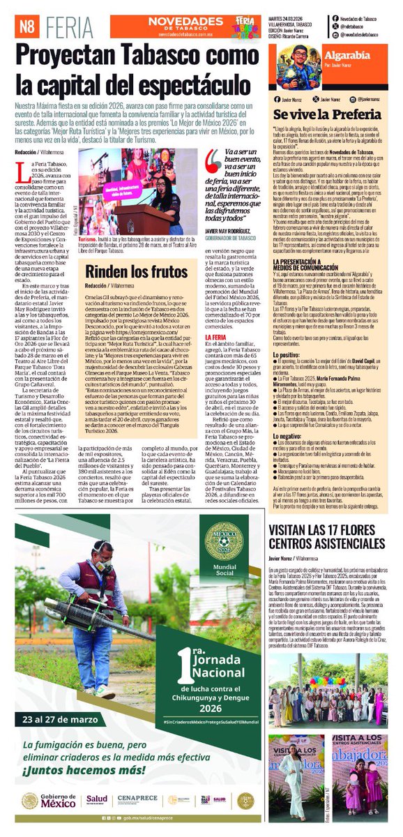 Nuestra edición 24 marzo  2026 #novedades #tabasco #sociales <a href="/JavierNarez/">Javier Narez 📸</a> <a href="/ndetabasco/">Novedades de Tabasco</a>