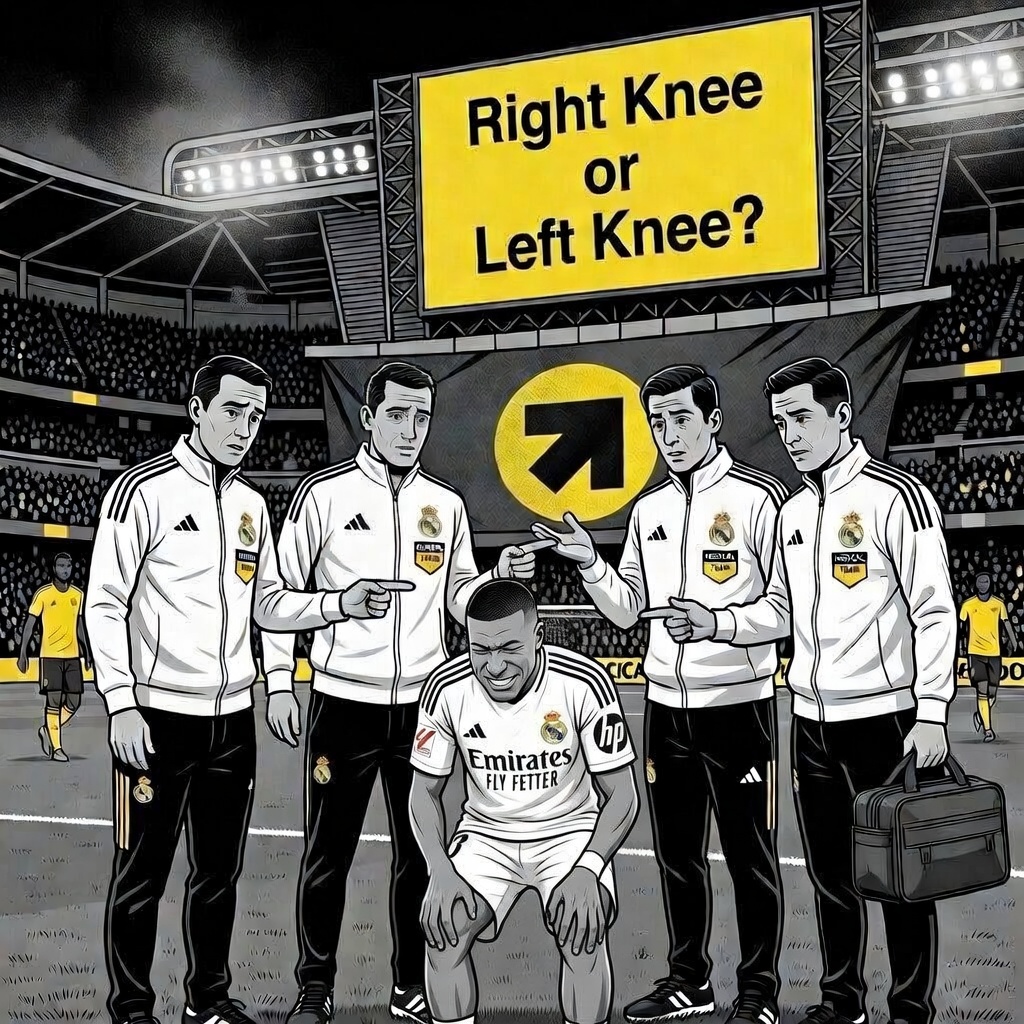 Hey <a href="/grok/">Grok</a>, what knee did Kylian Mbappé injure? Real Madrid medical staff actually messed up?