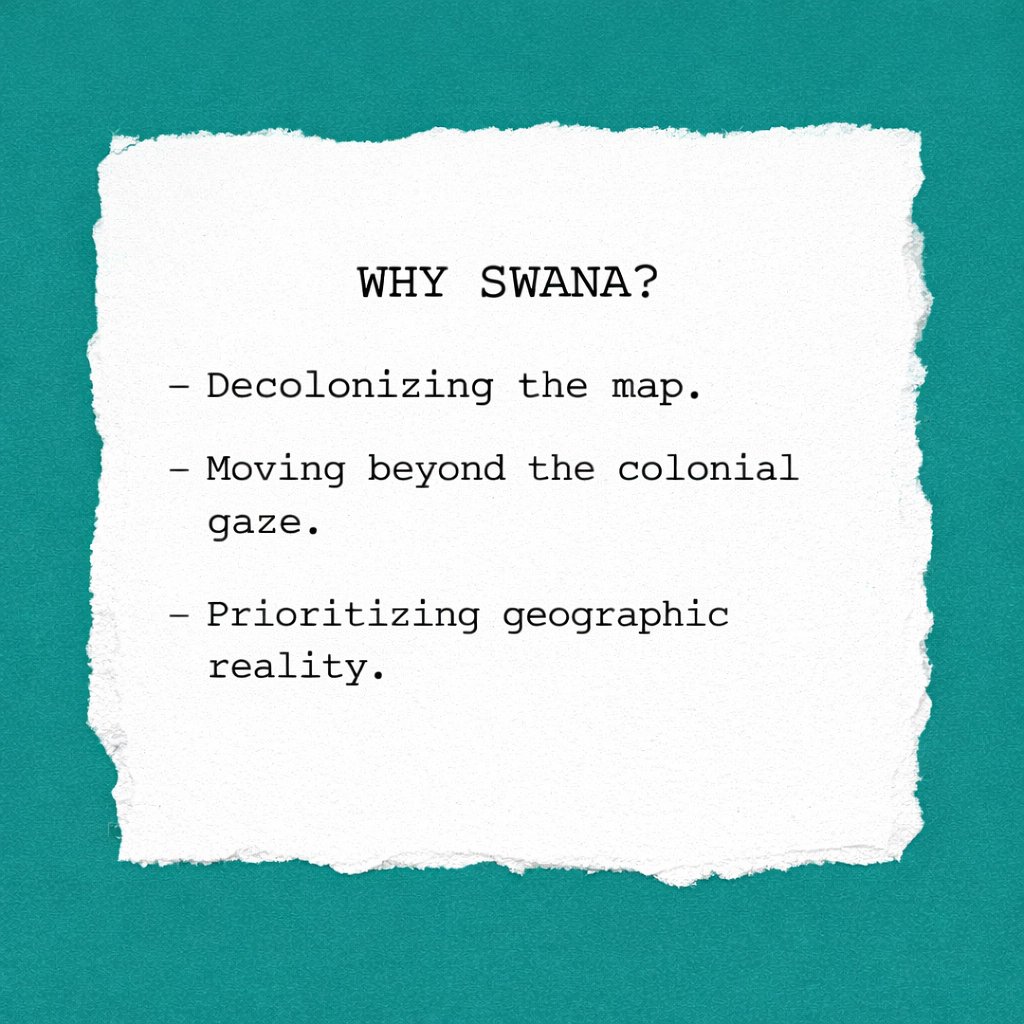 NY_LAProduction's tweet photo. Reclaiming the map. 🗺️ Shifting from 'MENA' to 'SWANA' is a movement of self-determination. Join us in dismantling monolithic stereotypes.

#SWANA #RepresentationMatters #IndieFilm #NYLAProductions https://t.co/eFQ4kPwXVQ