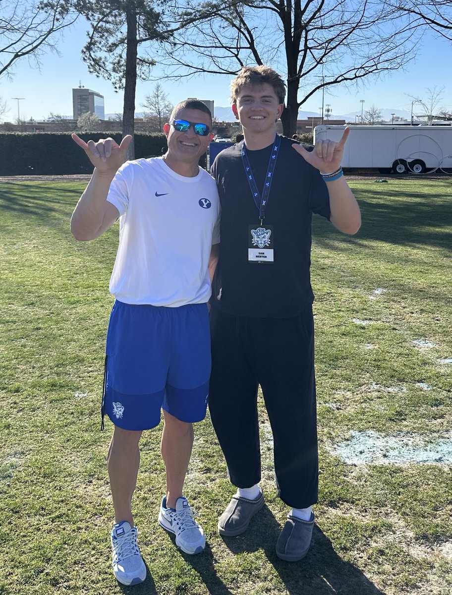 SamuelMerten1's tweet photo. Had a great visit at BYU spring practice today! Thank you @kalanifsitake and @BYUfootball for the invite and hospitality it was great getting to see everyone and loved the energy

@Day1toD1
@BrandonHuffman 
@GregBiggins 
@adamgorney https://t.co/OTMMhLGMCf