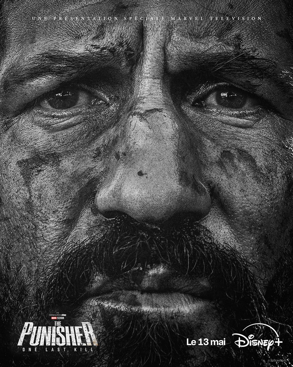 DisneyPlusFR's tweet image. Frank Castle est de retour dans Une Présentation Spéciale Marvel Television : The Punisher : One Last Kill, le 13 mai sur #DisneyPlus.