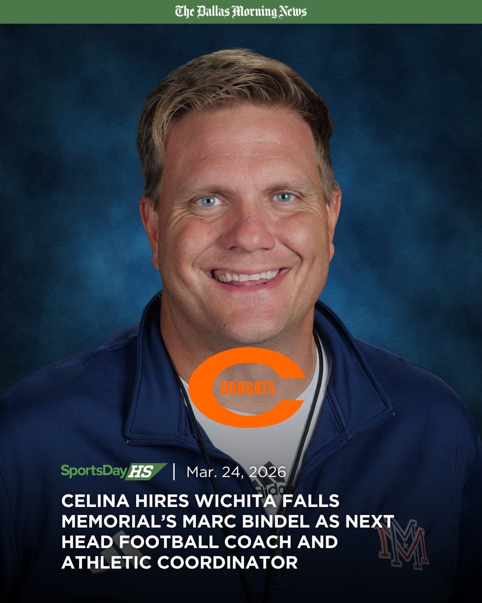 SportsDayHS's tweet image. Nine-time state champion Celina hires Marc Bindel as new head football coach

More from @DMNGregRiddle: dallasnews.com/high-school-sp…

#TXHSFB
