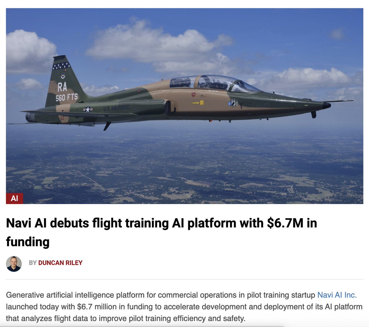 <a href="/p2svc/">Pre-seed to Succeed</a> portfolio startup Navi AI raises $6.7M to scale its AI co-pilot for pilot training - improving safety &amp; efficiency through flight data.   

Already used by top flight schools. Congrats to Nikola Kostic &amp; team 🚀

siliconangle.com/2026/03/23/nav…