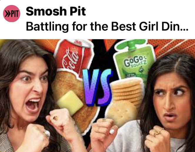 meatballnews93's tweet photo. What’s the best girl dinner?
Angela Giarratana is featured in Smosh Pit’s new YouTube video!
#angelagiarratana #amandalehancanto #courtneymiller #arasha #oliviasui #smosh #smoshpit #youtube #battlebrackets
https://t.co/bGK0HE5Kcj https://t.co/rj1FUAdAlN
