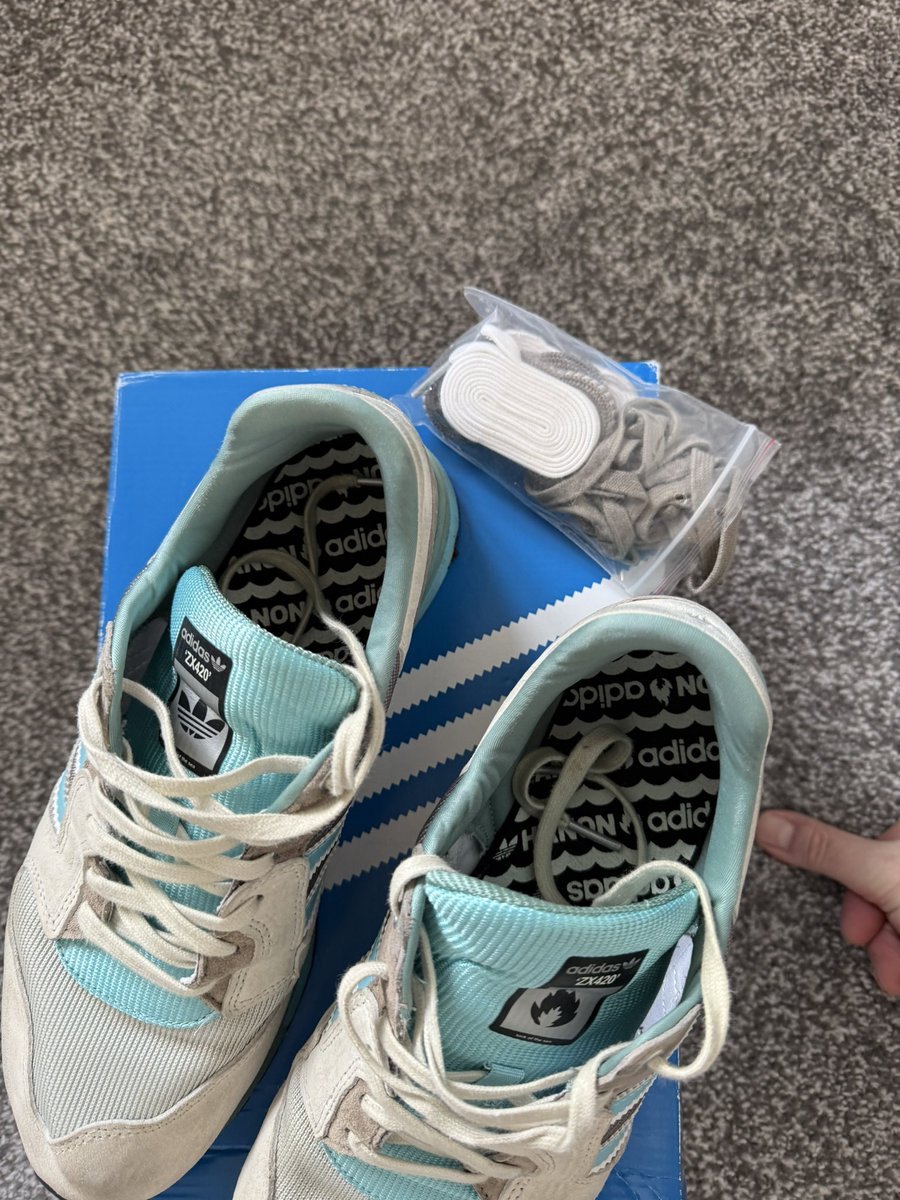 Any interest in these Hanon ZX420, UK9, worn many times but a solid 7/10, you could easily get up to a 9 by cleaning suede, original box slightly battered but usable , lace changes, £55 TYD, any retweets would greatly appreciated, thanks for looking.  
<a href="/adiFamily_/">adiFamily</a>  <a href="/T_C__B_S_T/">Typically Casual Buy/Sell/Trade</a>
