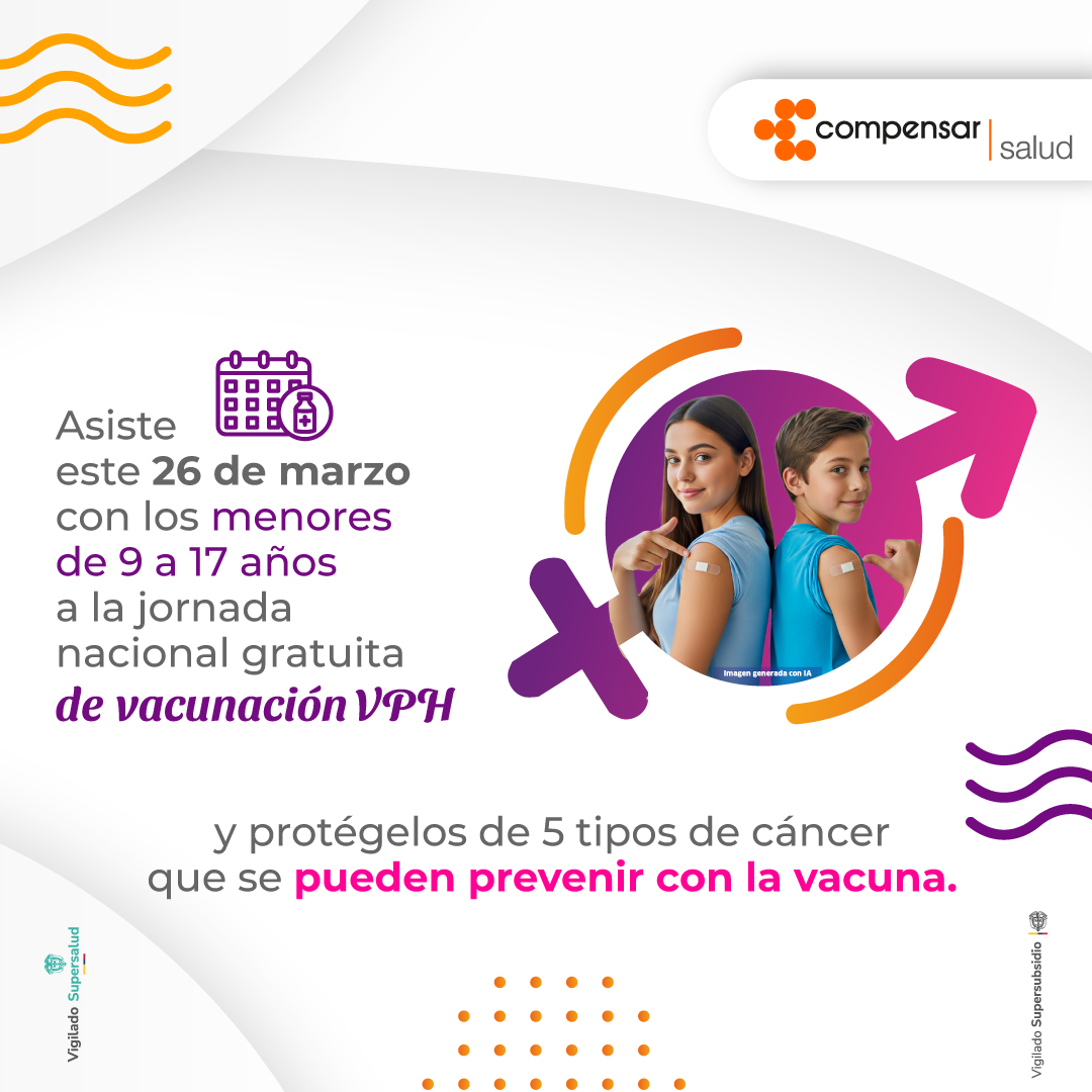 Compensar_info's tweet image. La mayoría de los cánceres asociados al VPH se pueden prevenir con una vacuna a tiempo.

Proteger hoy a niños y niñas es cuidar su salud en el futuro. 

#VacunaciónVPH #CompensarSalud #BienestarIntegral