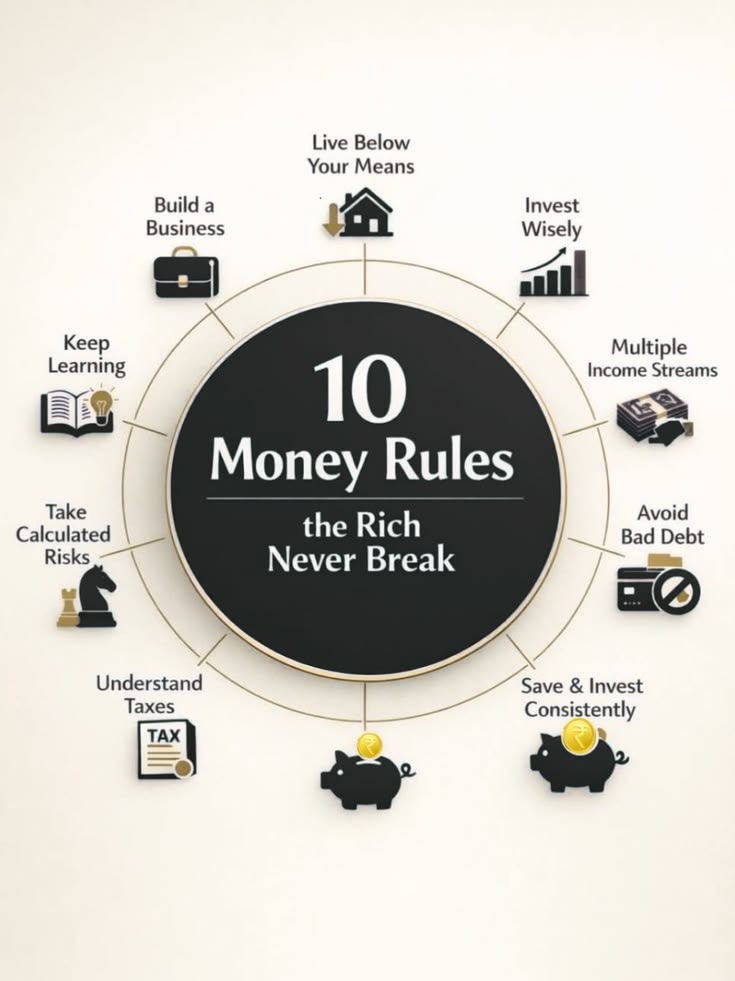 MasteriMinds's tweet photo. 10 Money Rules the Rich Never Break: