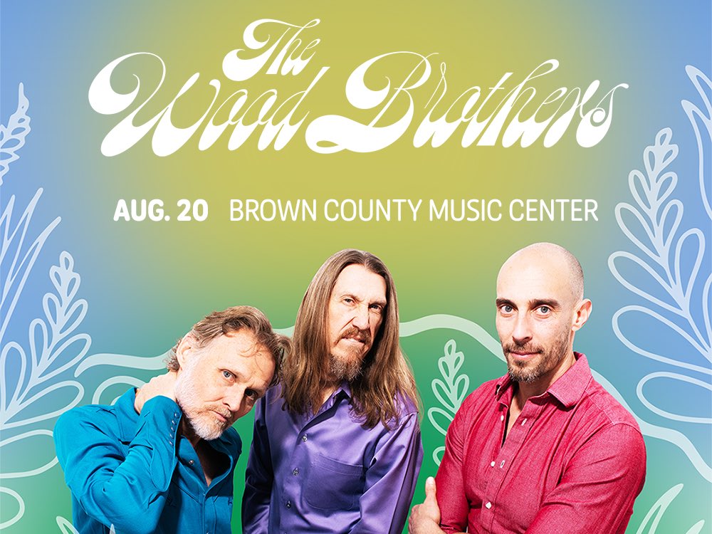 BCMusicCenter's tweet photo. JUST ANNOUNCED! Masters of soulful folk, The Wood Brothers return to the Brown County Music Center in Nashville, Ind., on Thursday, August 20, 2026. Tickets go on sale THIS FRIDAY, March 27 at 10a.m. https://t.co/yczNzcrjk3