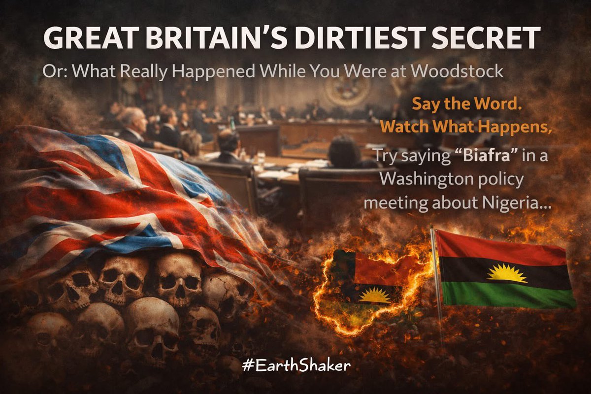 ChinasaNworu's tweet photo. GREAT BRITAIN'S DIRTIEST SECRET
Or: What Really Happened While You Were at Woodstock

"Everybody’s got skeletons. Most people keep them in the closet. Great Britain buried theirs under three million dead children and called it foreign policy.

Here’s the secret they’ve spent fifty-five years hoping you’d never connect..."

READ THE TRUTH> READ THE TRUTH: https://t.co/dwyQR8DtZj
@declassifiedUK @RusMission_EU @UKinNigeria @UKParliament