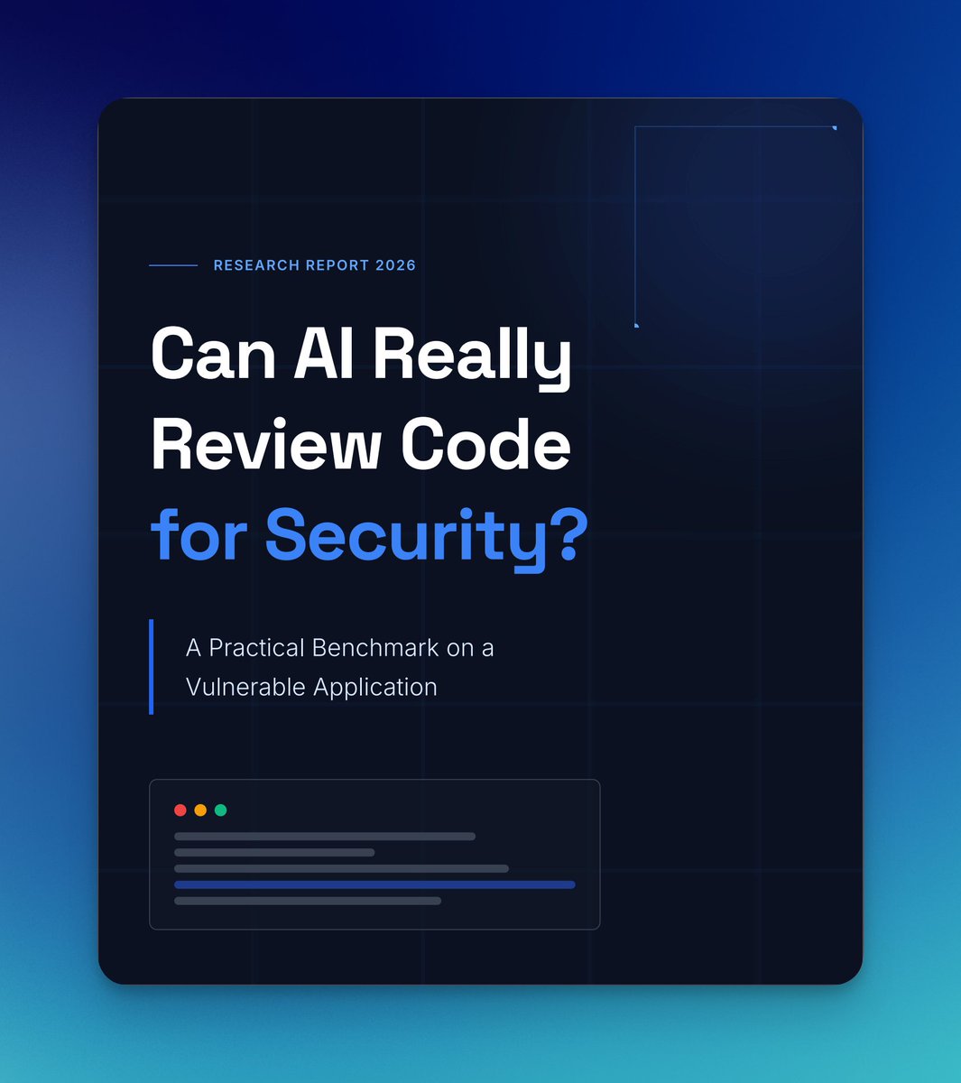 EnciphersLabs's tweet photo. How much of your application security can you actually delegate to AI?

The team at Enciphers stopped debating it and ran the benchmark. We gave the source code of our proprietary, intentionally vulnerable application to three leading AI models - Claude (Opus 4.6), Codex (Version 5.3), and Gemini (Pro 2.5) for code review.

Some models impressed. Some - well, did not meet expectations. And the one finding that cut across all three will make every security leader think twice about where AI actually fits in their workflow.

We have the data. Read the report to see which model performed best and which fell short.

🧾 Read the full report here: https://t.co/3BqH7TzDLq

#aisecurity #codereview #security #securecoding