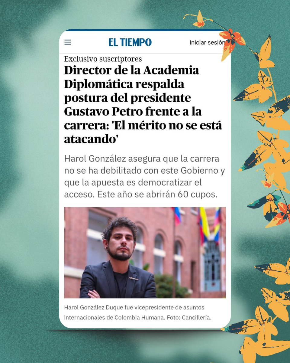 En esta nota, aclaro dudas sobre la carrera diplomática y el trabajo que se viene adelantando para fortalecer el acceso, el mérito y el servicio a los y las colombianas.

🔗 Nota completa:
eltiempo.com/politica/gobie…