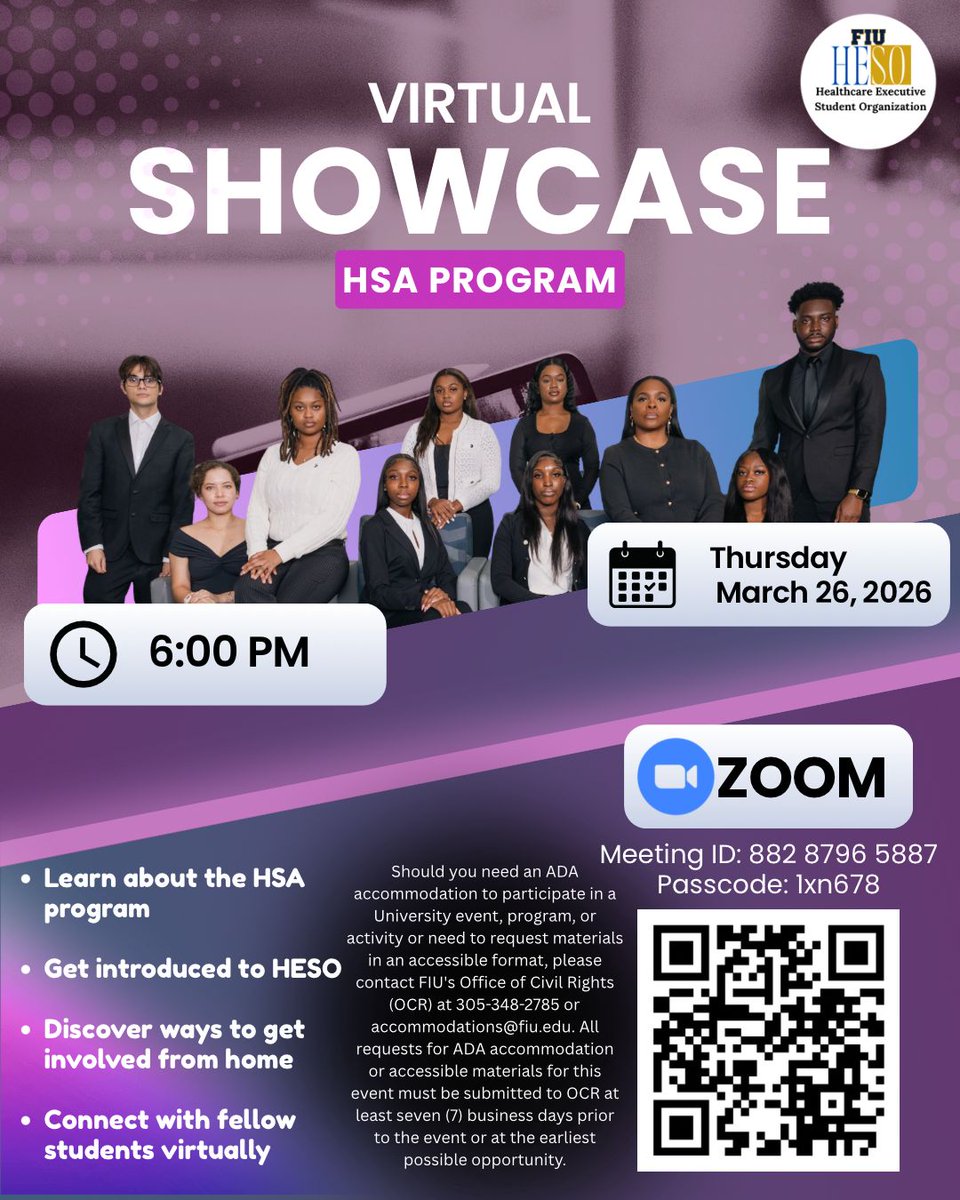 Curious about HESO? 👀 Join the Virtual Showcase this Thursday at 6 PM and see what it’s all about!

#HESO #FIUHESO #FIUHSA