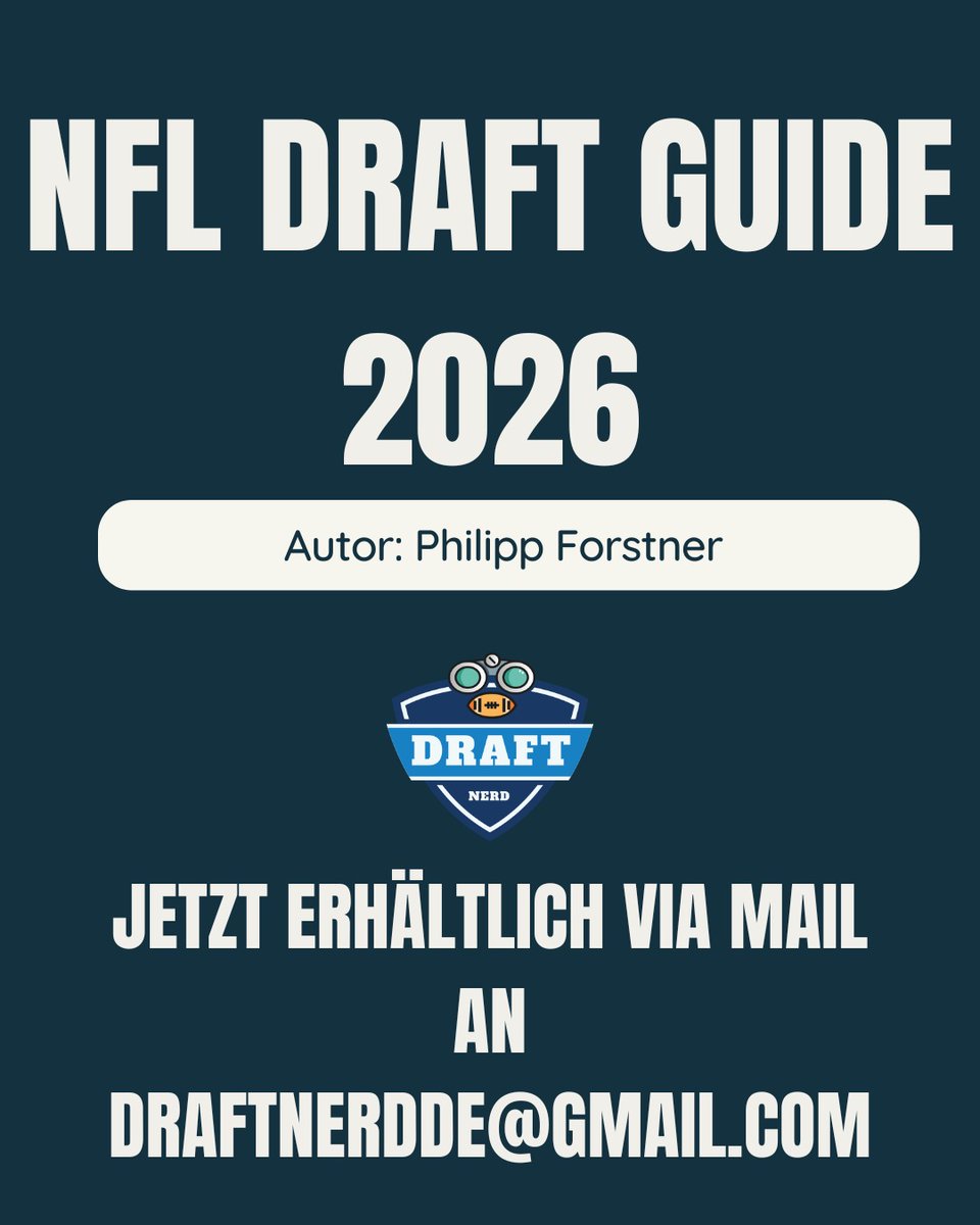 Draft_Nerd's tweet photo. Der Draft Guide 2026 ist da. 🏈
Mit Scouting-Reports, Rankings, Einordnungen und jeder Menge Input zum NFL Draft 2026.

📩 Bestellung per Mail an draftnerdde@gmail.com

#NFLDraft #NFLDraft2026 #DraftGuide #DraftNerd #rtlnfl https://t.co/rTYnowQDd8