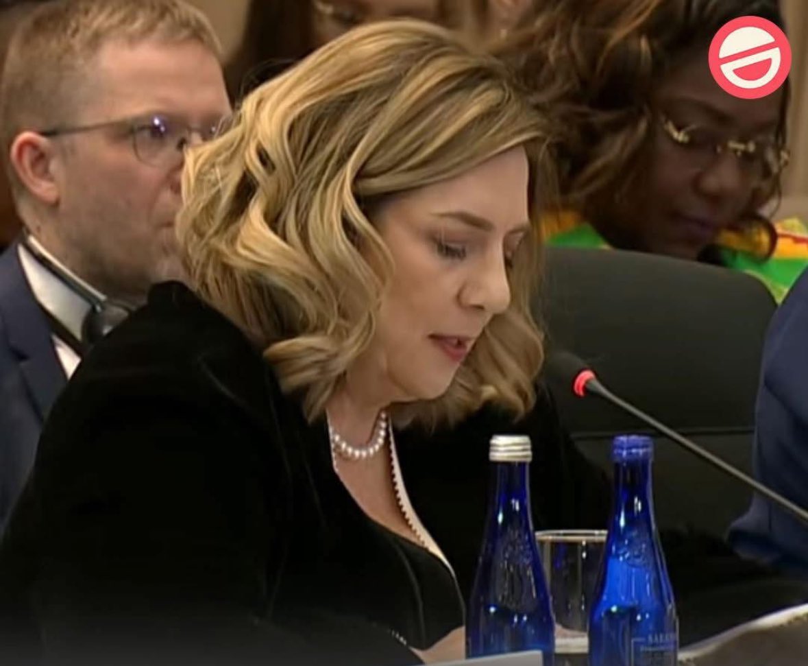 Georgian Dream President Mikheil Kavelashvili's wife, Tamar Bagrationi, spoke at FLOTUS Melania Trump's Fostering the Future summit "as a mother of 4 children." On the same day that another mother of 4 children, democratic leader Elene Khoshtaria, was sentenced to 1.5 years in