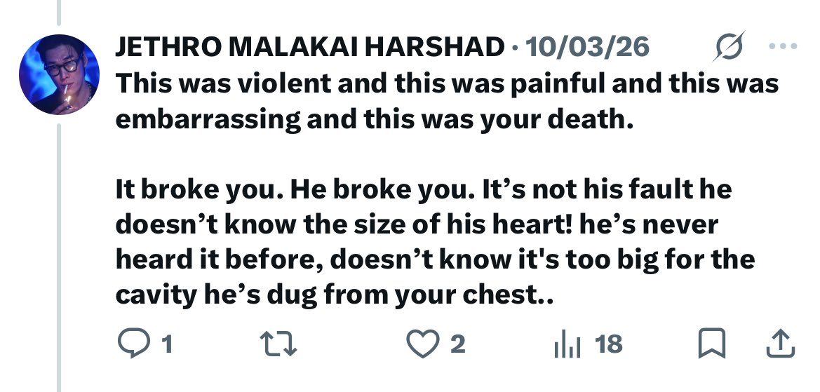 |  Mine is simple but AI could never paint or picture how powerful Jethro is