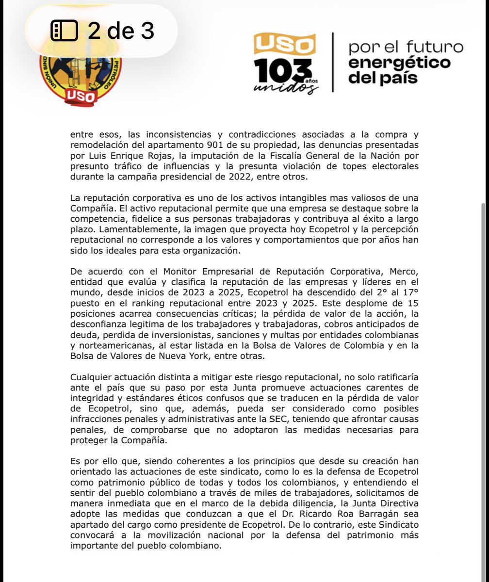 USO Colombia tweet media