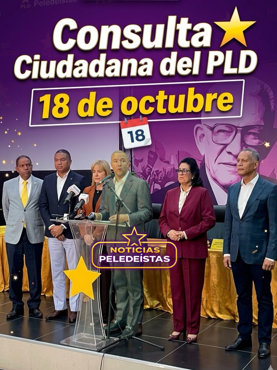 La Consulta Ciudadana PLD será el 18 de Octubre.

Comisión organizadora estará conformada por:

<a href="/CristinaLizardo/">Cristina Lizardo Mézquita</a> - Presidente
<a href="/ivanlorenzord/">Ivan Lorenzo</a> 
Alejandrina <a href="/agmsosa/">Alejandrina German</a> 
<a href="/Lmargaritap/">Margarita Pimentel</a> Pimentel
<a href="/armandogarciap/">Armando García</a> 
Danilo <a href="/dddiaz/">Danilo Diaz</a> - Electorales
<a href="/mayoescoto/">Mayobanex Escoto</a> - Organización 
<a href="/GMontalvoFranco/">Gustavo Montalvo</a>