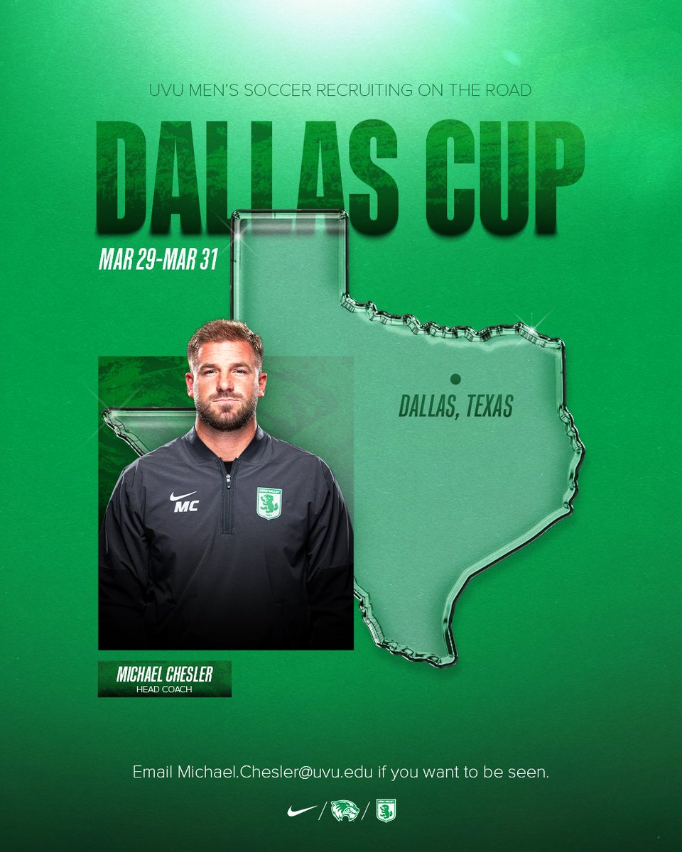 UVUmsoc's tweet photo. Head coach @CoachChesler will be in Texas this week looking for future Wolverines at the Dallas Cup! If you want to be seen, email michael.chesler@uvu.edu! 

#GoUVU | #ValleyForged https://t.co/OkbqEzz7Ke