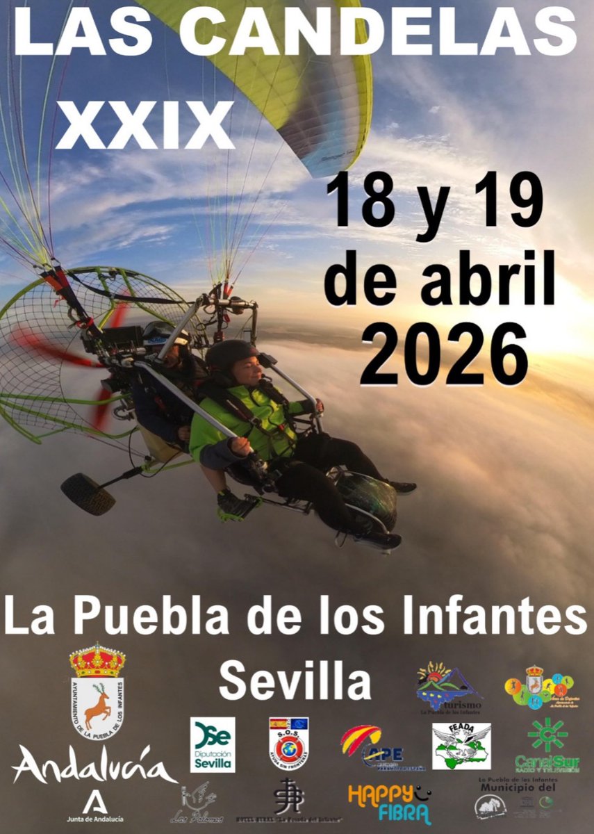 🪂 La XXIX Concentración de Paramotores y Feria del Vuelo tendrá lugar finalmente los próximos 18 y 19 de abril de 2026, devolviendo al municipio un espectáculo que cada año reúne a aficionados y profesionales del vuelo deportivo.

cucharrito.blogspot.com/2026/03/la-xxi…