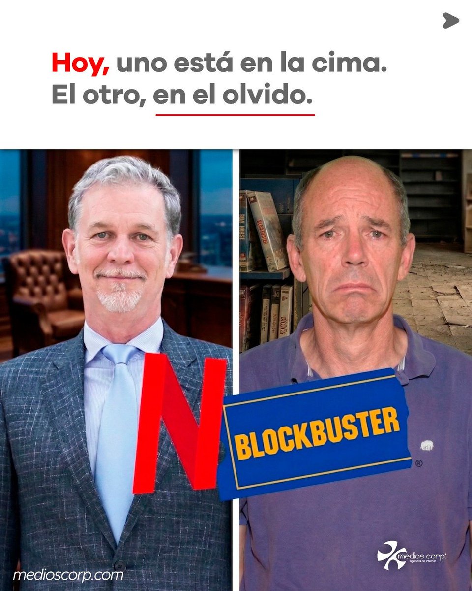 MediosCorp's tweet photo. Netflix no fue suerte. Fue decisión. 

📩 Escríbenos y asegúrate de ser el Netflix de tu industria, no el Blockbuster.

🔗 https://t.co/OXpuZxbzAB

#NegociosOnline #MarketingDigital #MediosCorp #LosMochis https://t.co/QyqmK86vqk