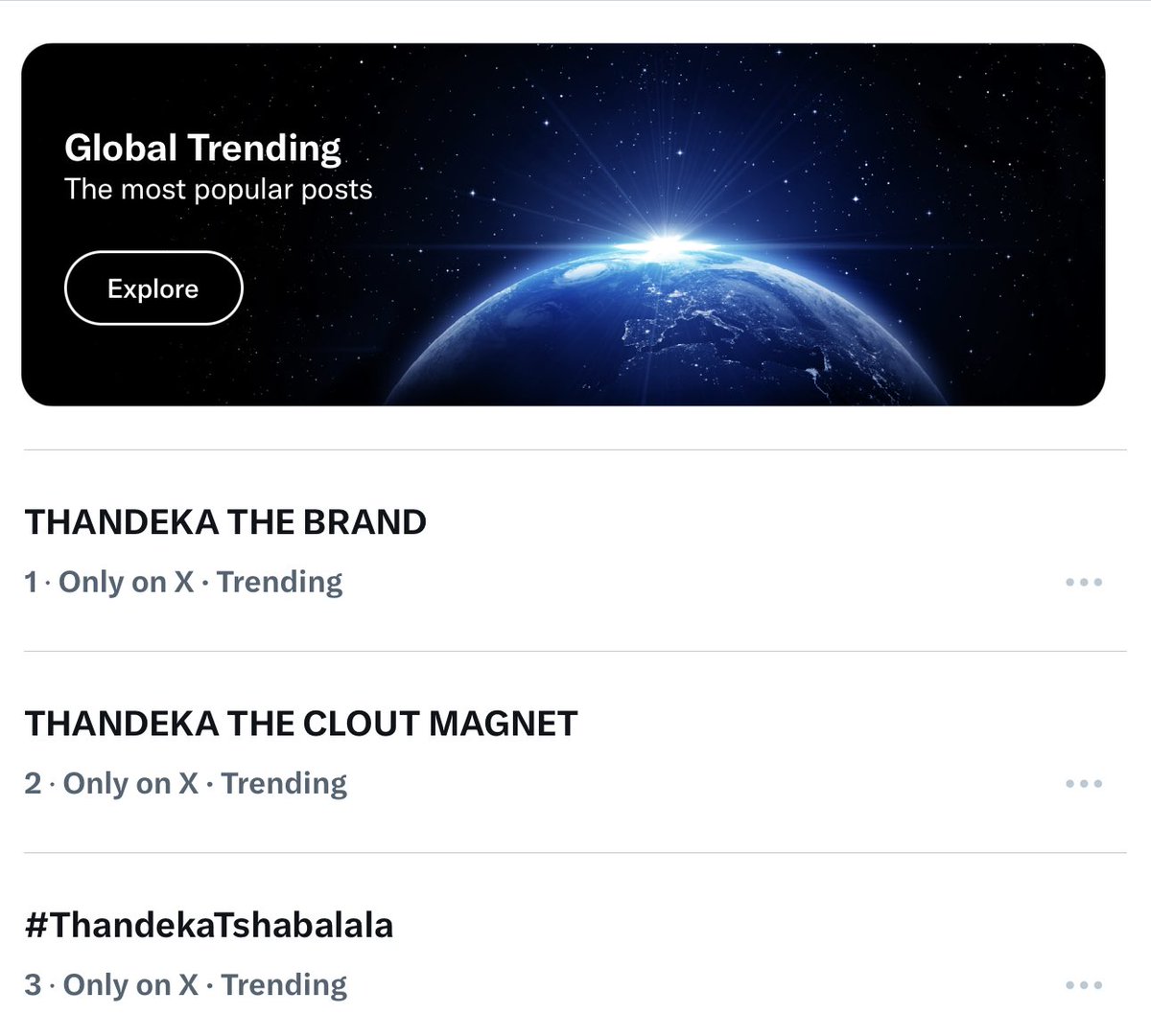 No sign of that corrupt tag makes me so happy! Well done, Thalians. Now I can do my assignments in peace 😂😂😂🥰🥰🥰🥰 

THANDEKA THE BRAND
THANDEKA GHE CLOUT MAGNET 
#ThandekaTshabalala