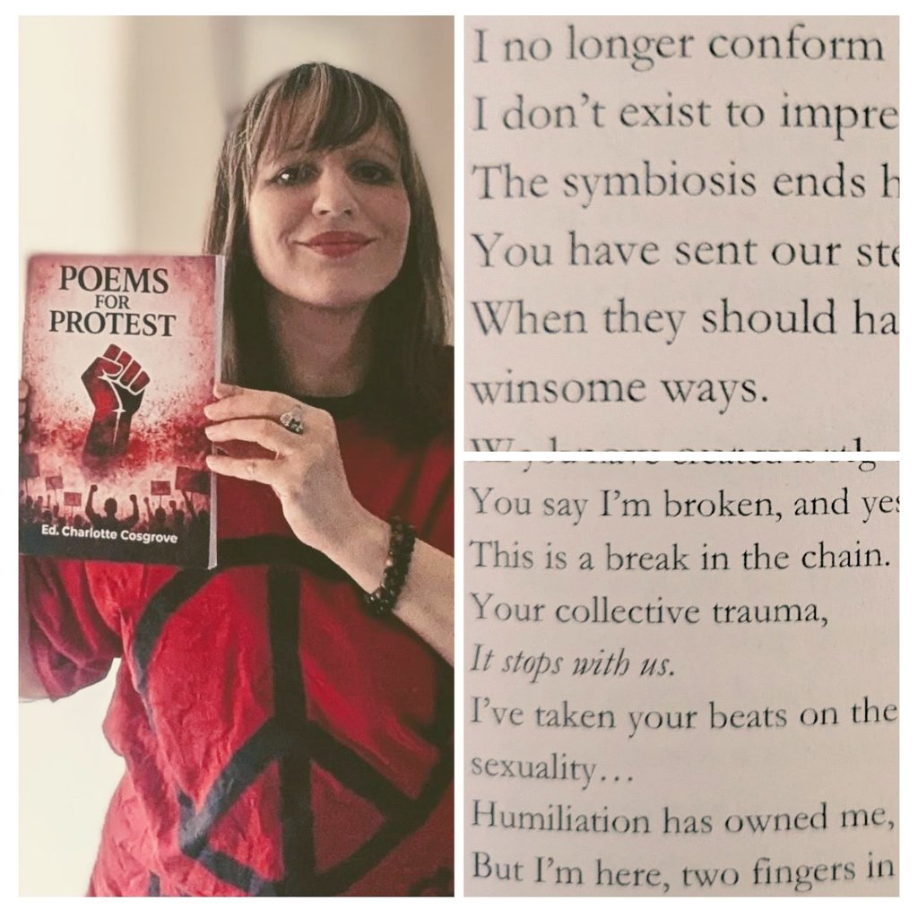 CarmellaPoetry's tweet photo. #POEMSFORPROTEST from @PoetryRough has been launched! Thankful for the inclusion of my piece I NO LONGER CONFORM which is a poetic letter from son to father prior to attending #Woodstock 1969 in part inspired by a recalled pained conversation between my own father &amp; grandfather. https://t.co/TxTxrsBfTS