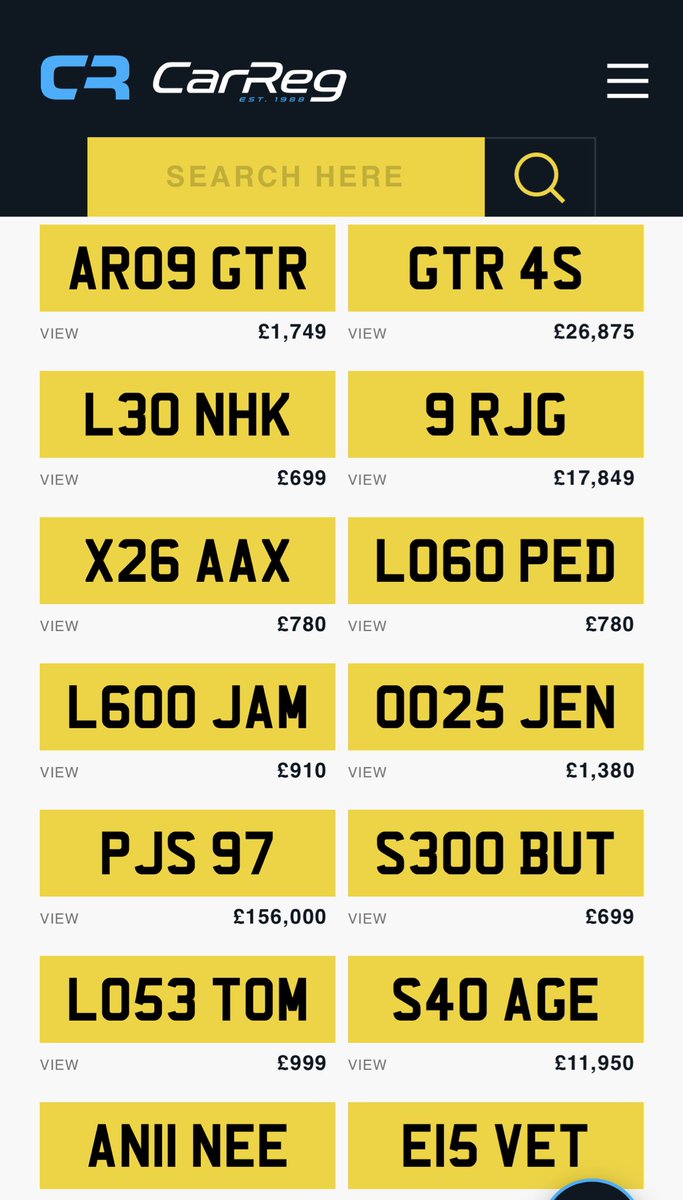 CarReg - Private Number Plates tweet media